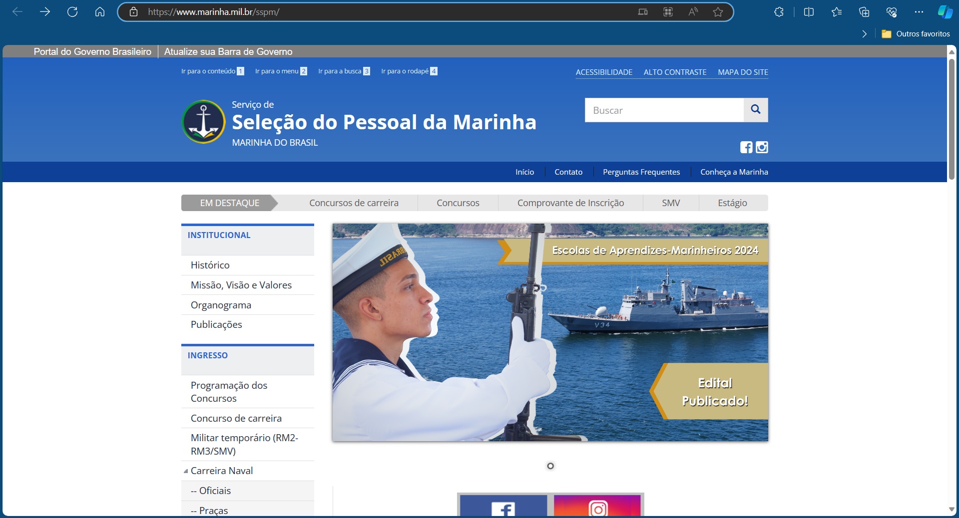 Portal da SSPM da Marinha do Brasil 